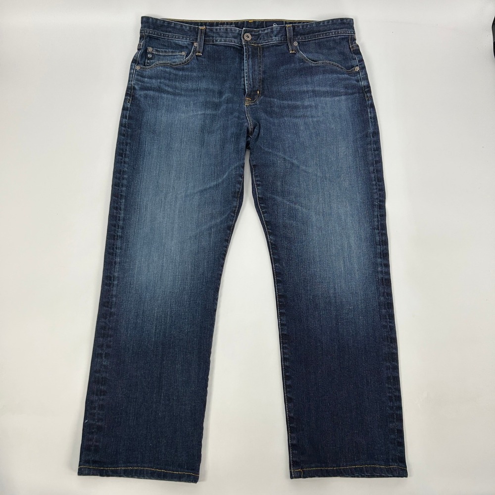 AG Adriano Goldschmied The Graduate Jeans‎ Mens 38x27.5 Dark Blue Tailored Leg